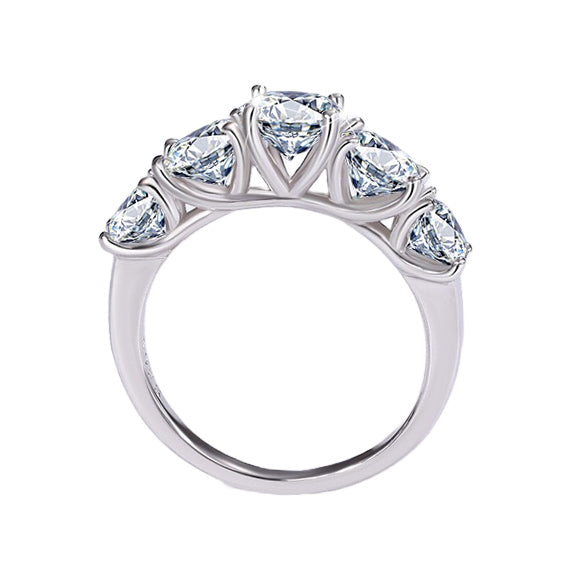 Elegant 3.6ct Multi-Stone Moissanite Ring