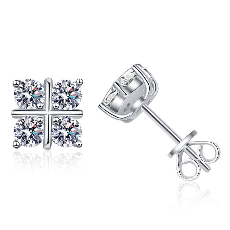 Quadrant Sparkle Moissanite Earrings