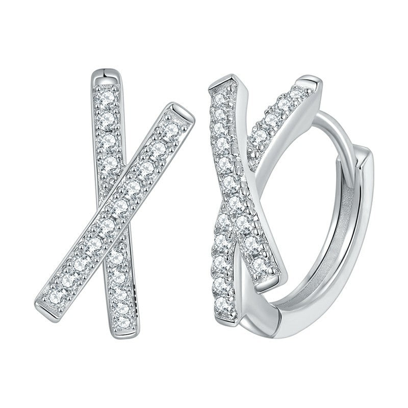Cross Infinity Brilliance Moissanite Hoop Earrings