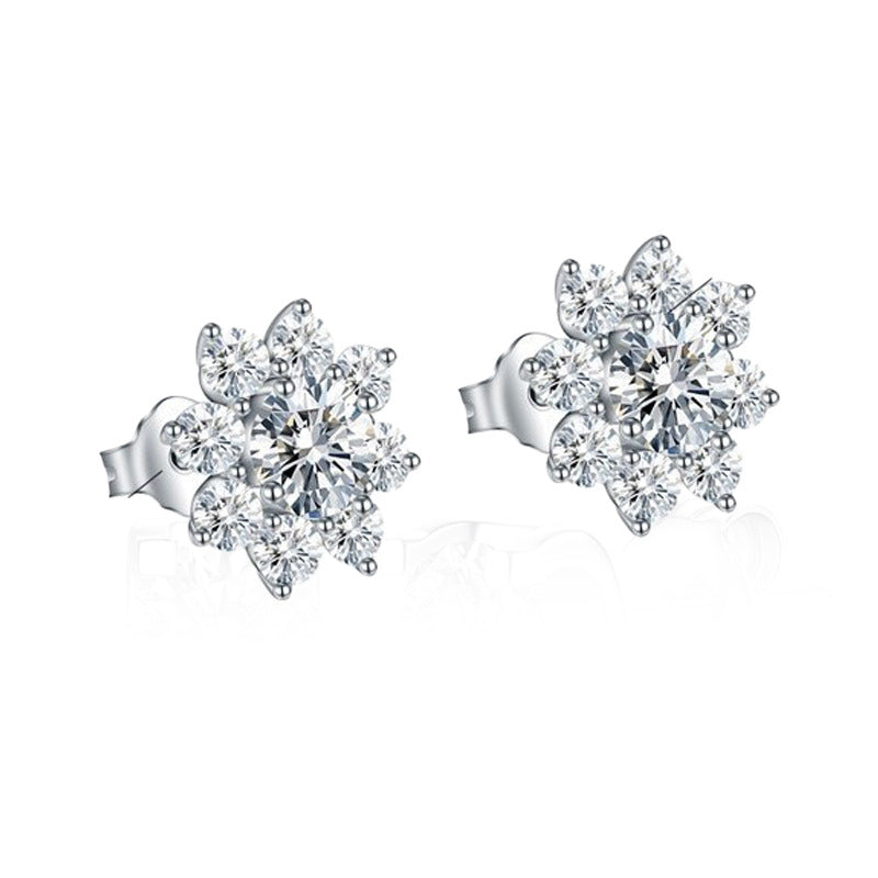 Dazzling Sunflower Moissanite Earrings