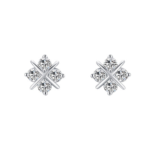 Quadrant Sparkle Moissanite Earrings