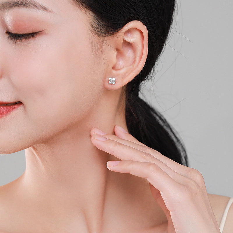 Quadrant Sparkle Moissanite Earrings