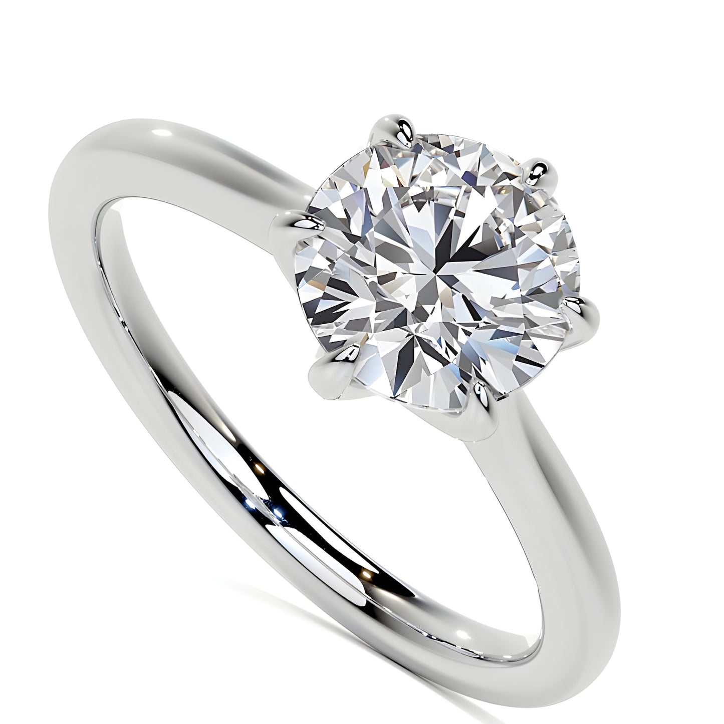 Classic Solitaire Moissanite Engagement Ring