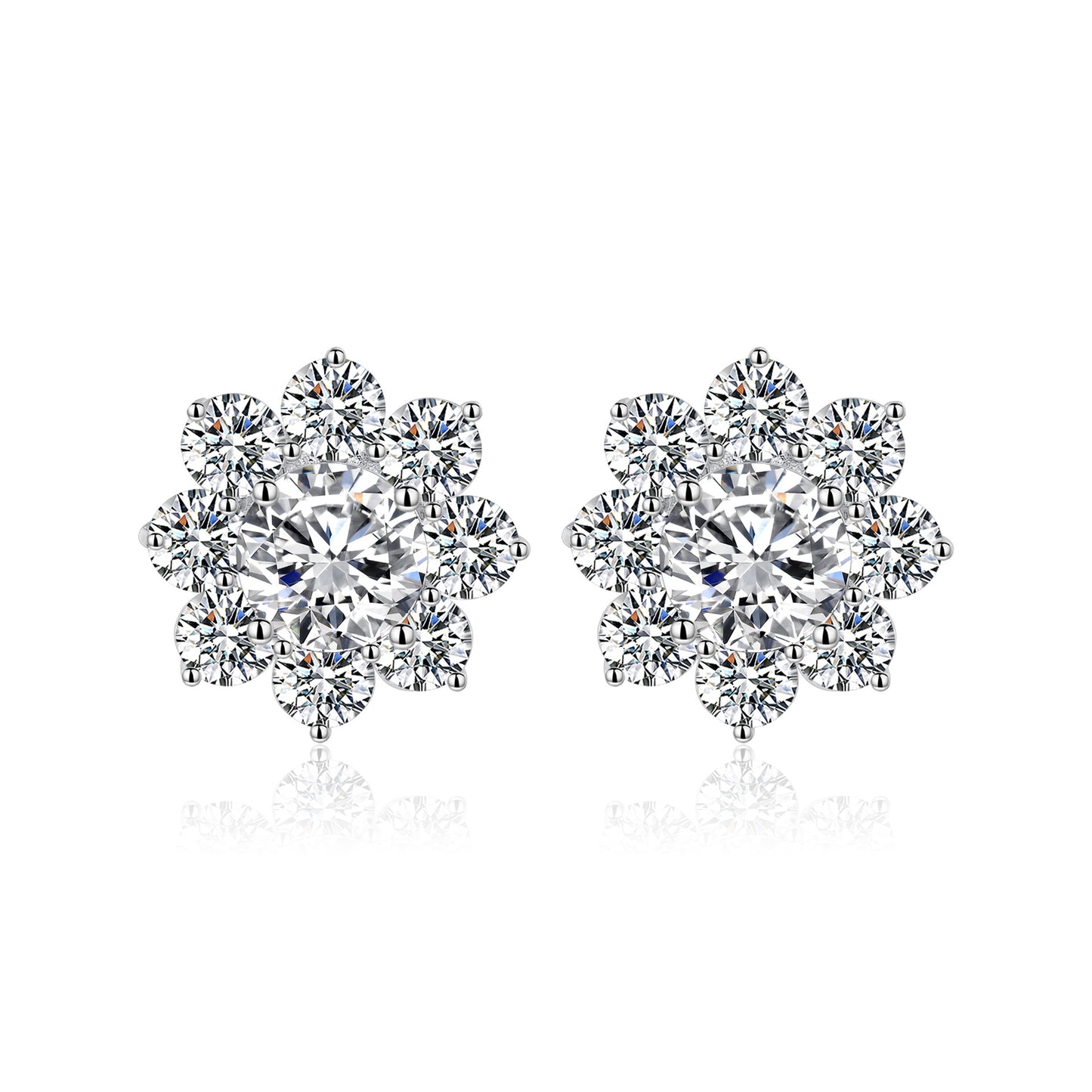 Dazzling Sunflower Moissanite Earrings