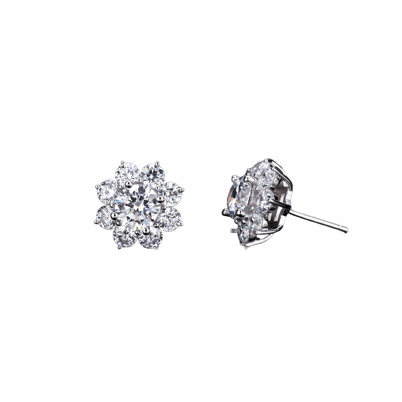 Dazzling Sunflower Moissanite Earrings