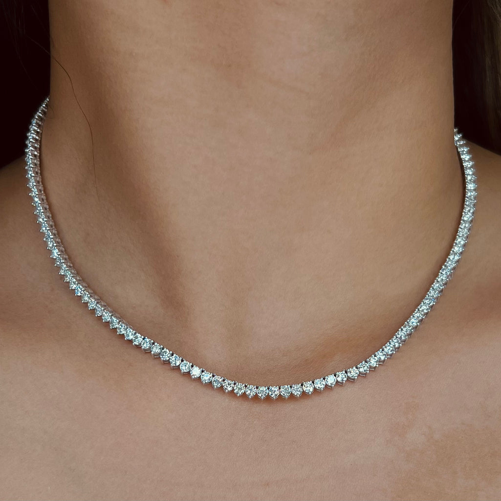 Moissanite Victoria Setting Timeless Tennis Necklace