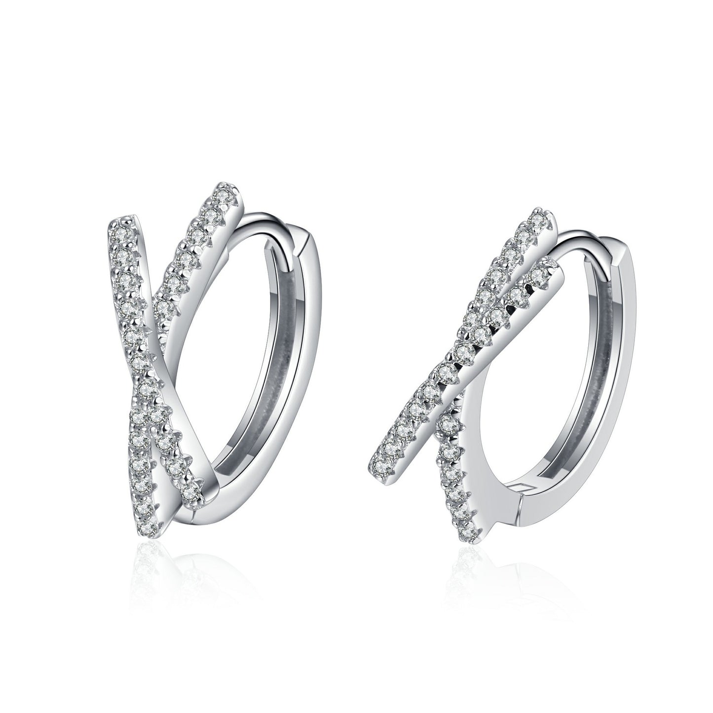 Cross Infinity Brilliance Moissanite Hoop Earrings