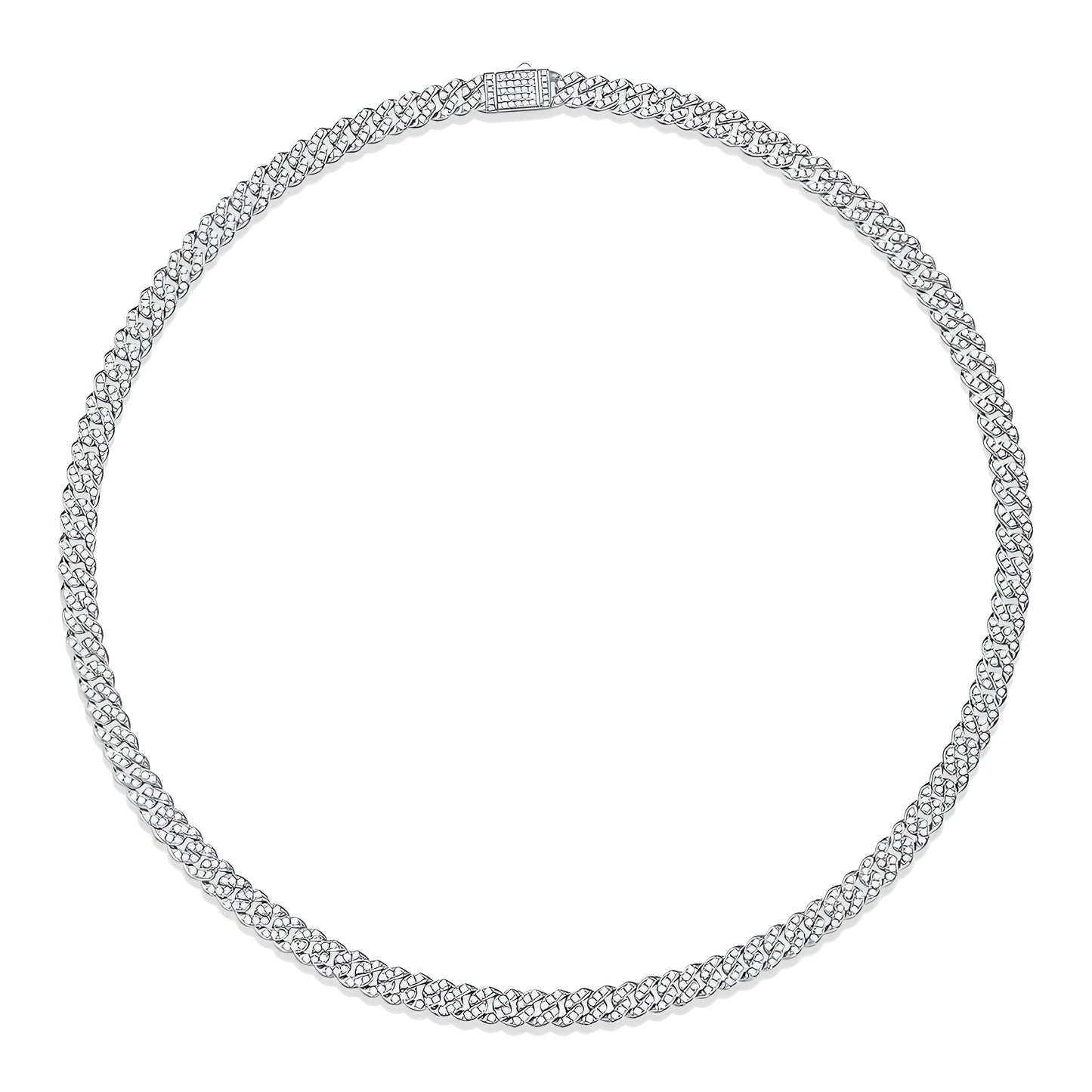 Glistening Moissanite-Encrusted Cuban Link Necklace
