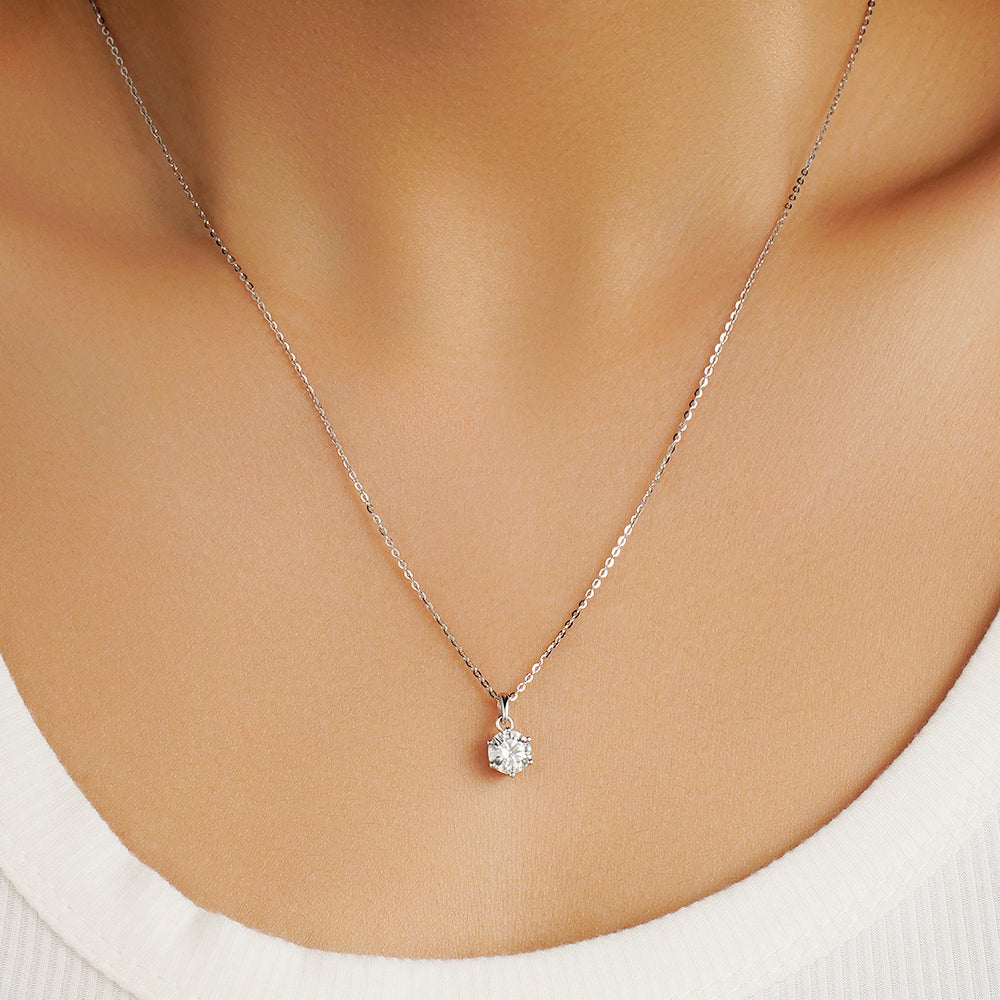 Classic Solitaire Moissanite Necklace