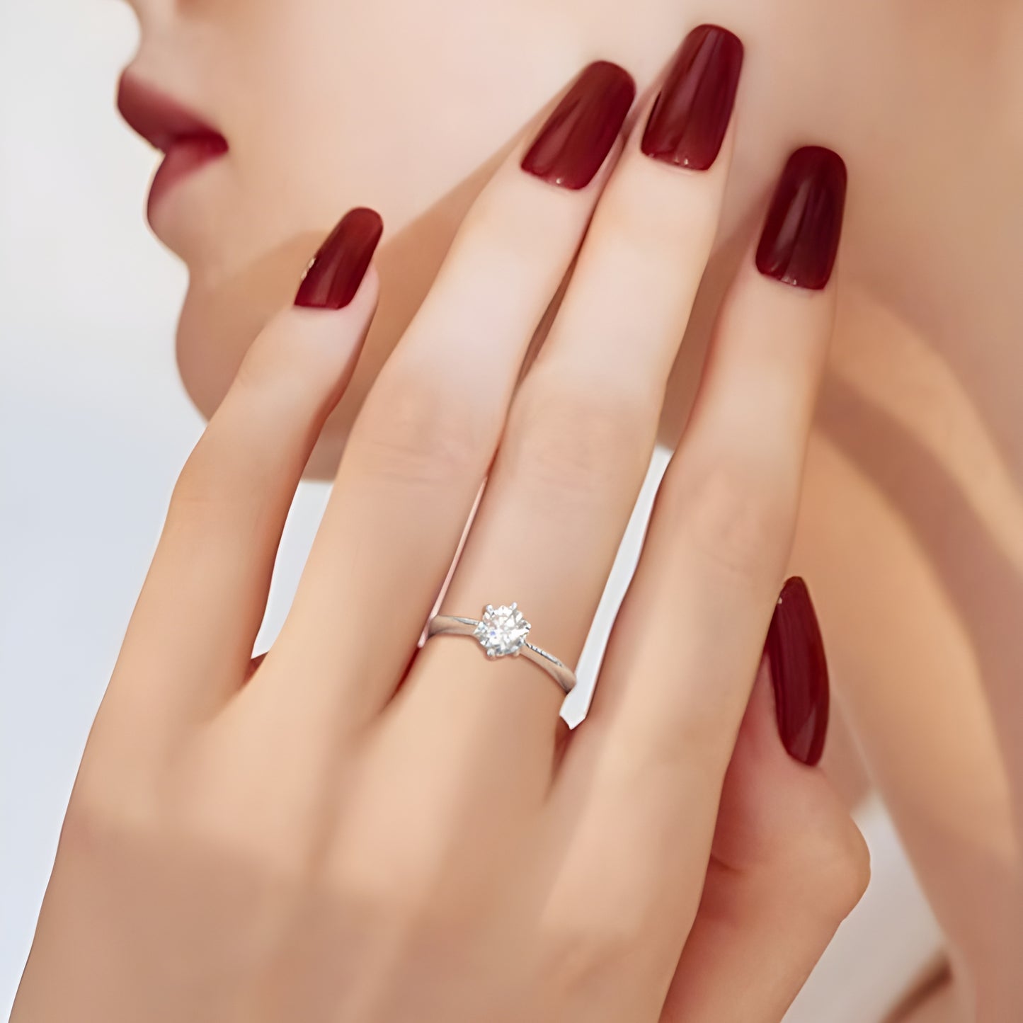 Classic Solitaire Moissanite Engagement Ring