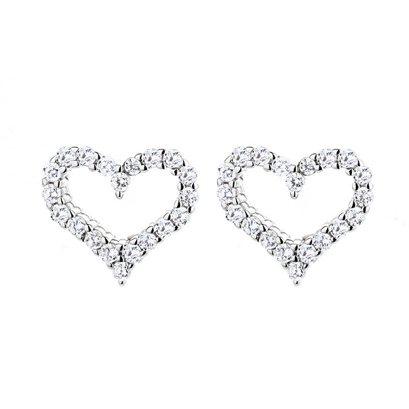 Open Heart-Shaped Moissanite Earrings