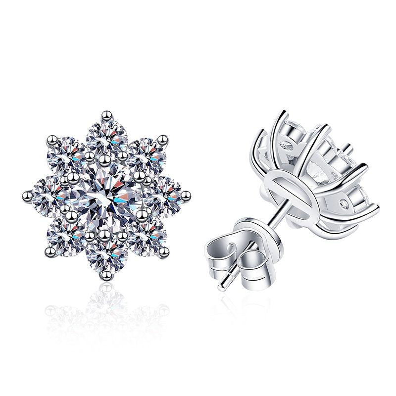 Dazzling Sunflower Moissanite Earrings