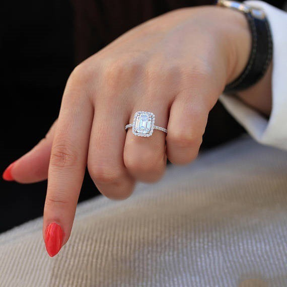 Refined 2ct Moissanite Emerald Cut Ring