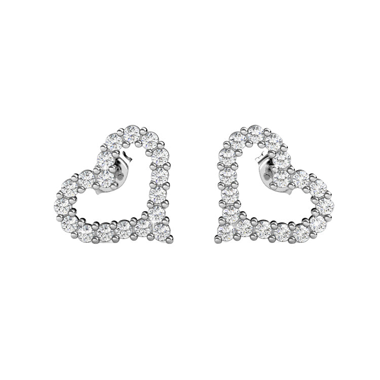 Open Heart-Shaped Moissanite Earrings