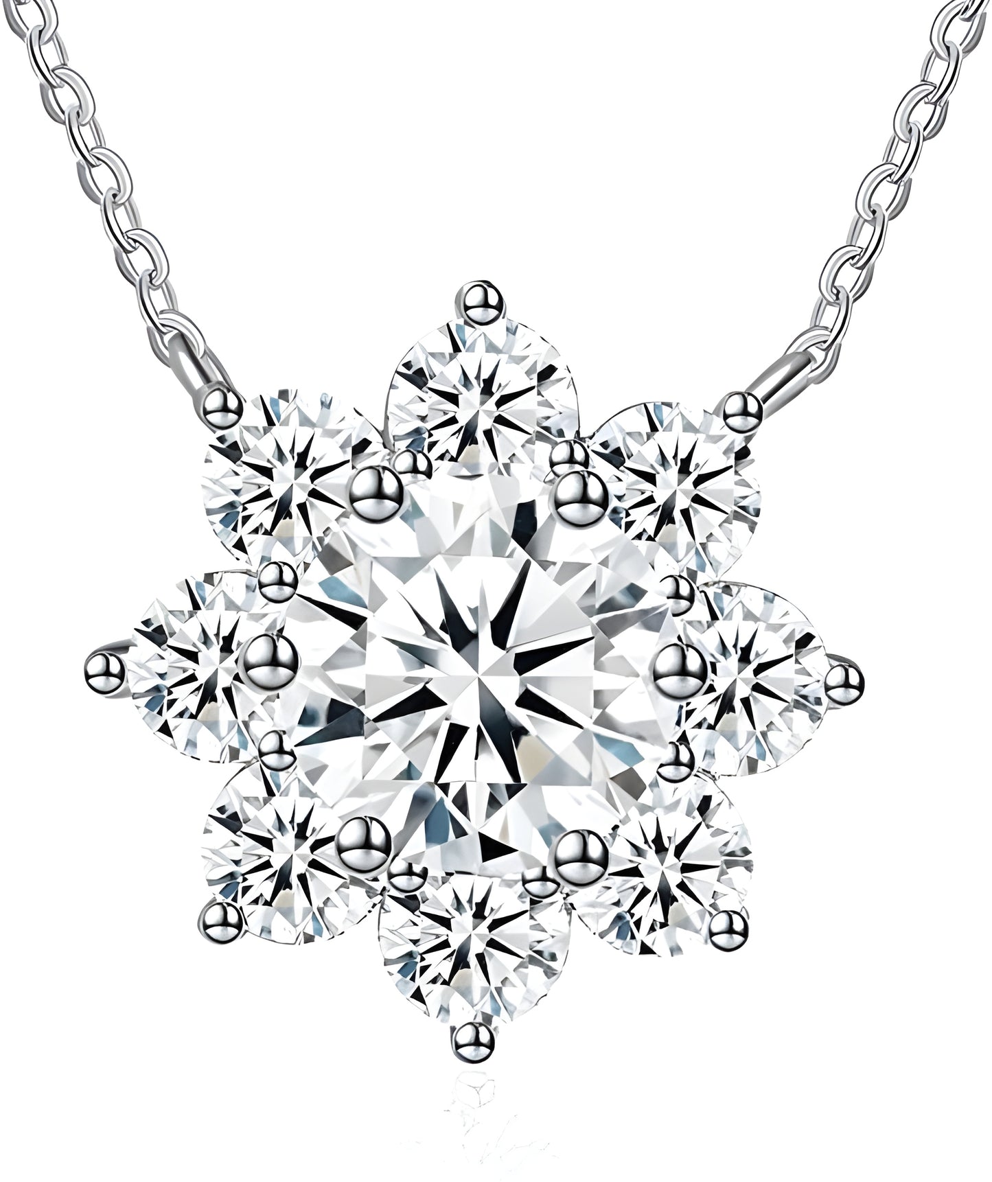 Stunning Sunflower Moissanite Necklace