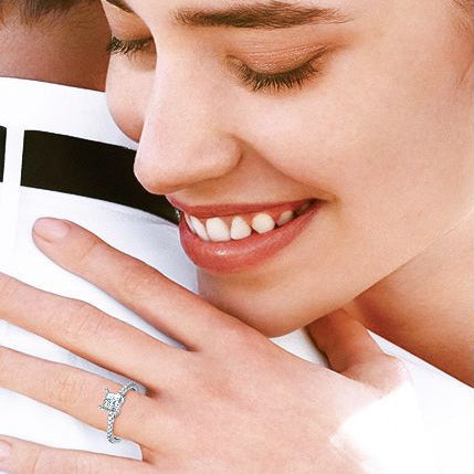 Pure Moissanite 2ct Princess-Cut Solitaire Ring