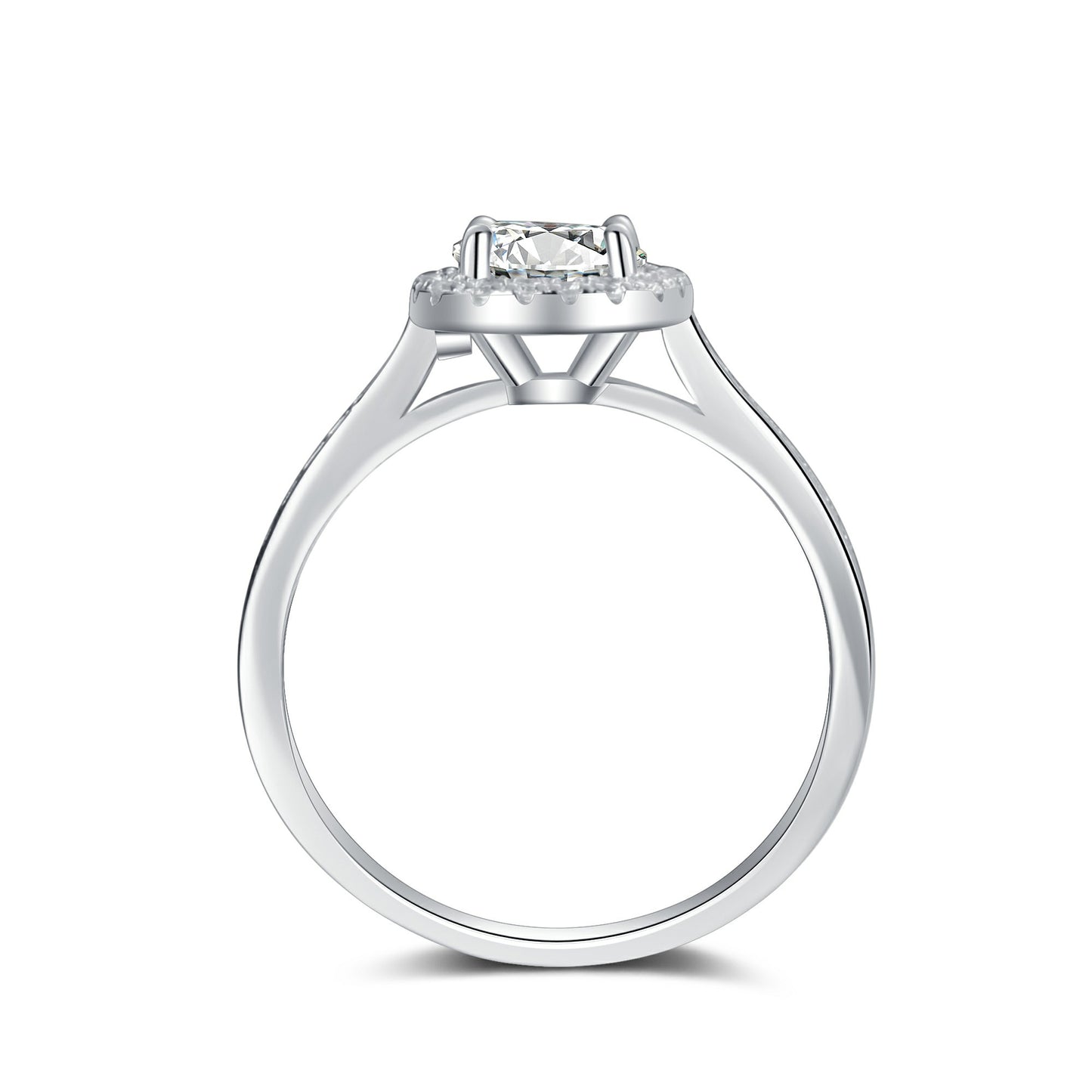 Elegant Cushion Halo Moissanite Engagement Ring
