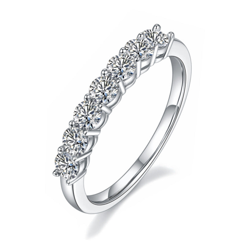 Elegant Half Eternity Moissanite Ring
