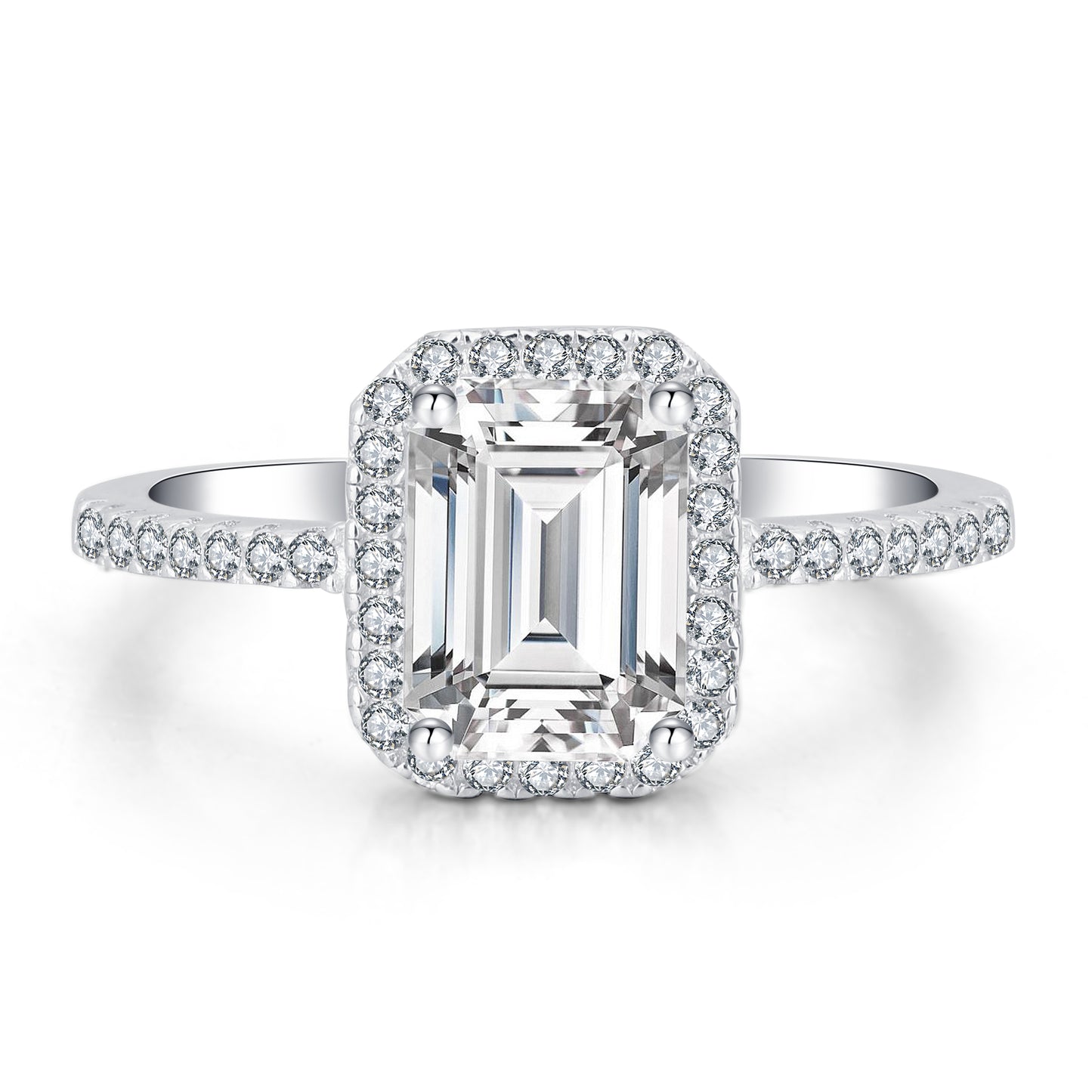 Refined 2ct Moissanite Emerald Cut Ring