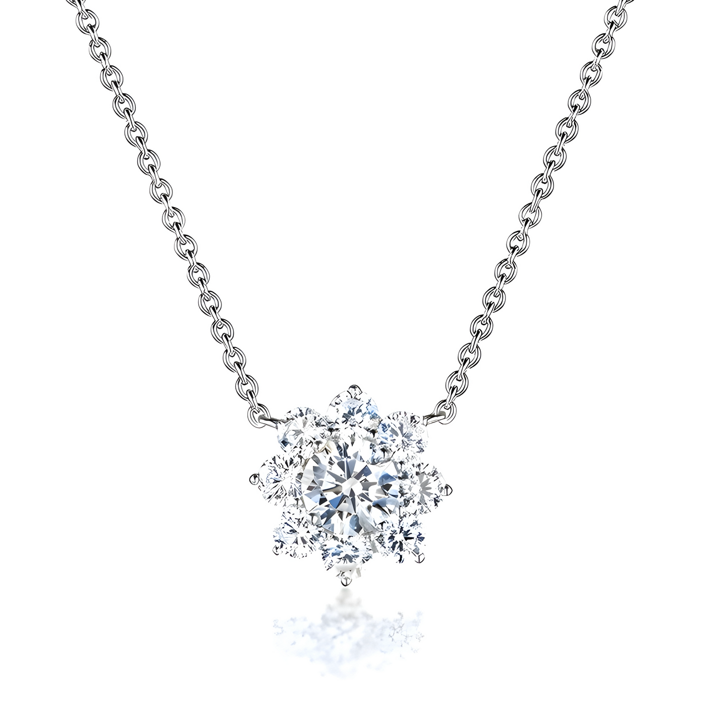 Stunning Sunflower Moissanite Necklace
