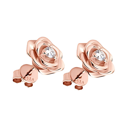 Floral Earrings with 0.1ct Moissanite