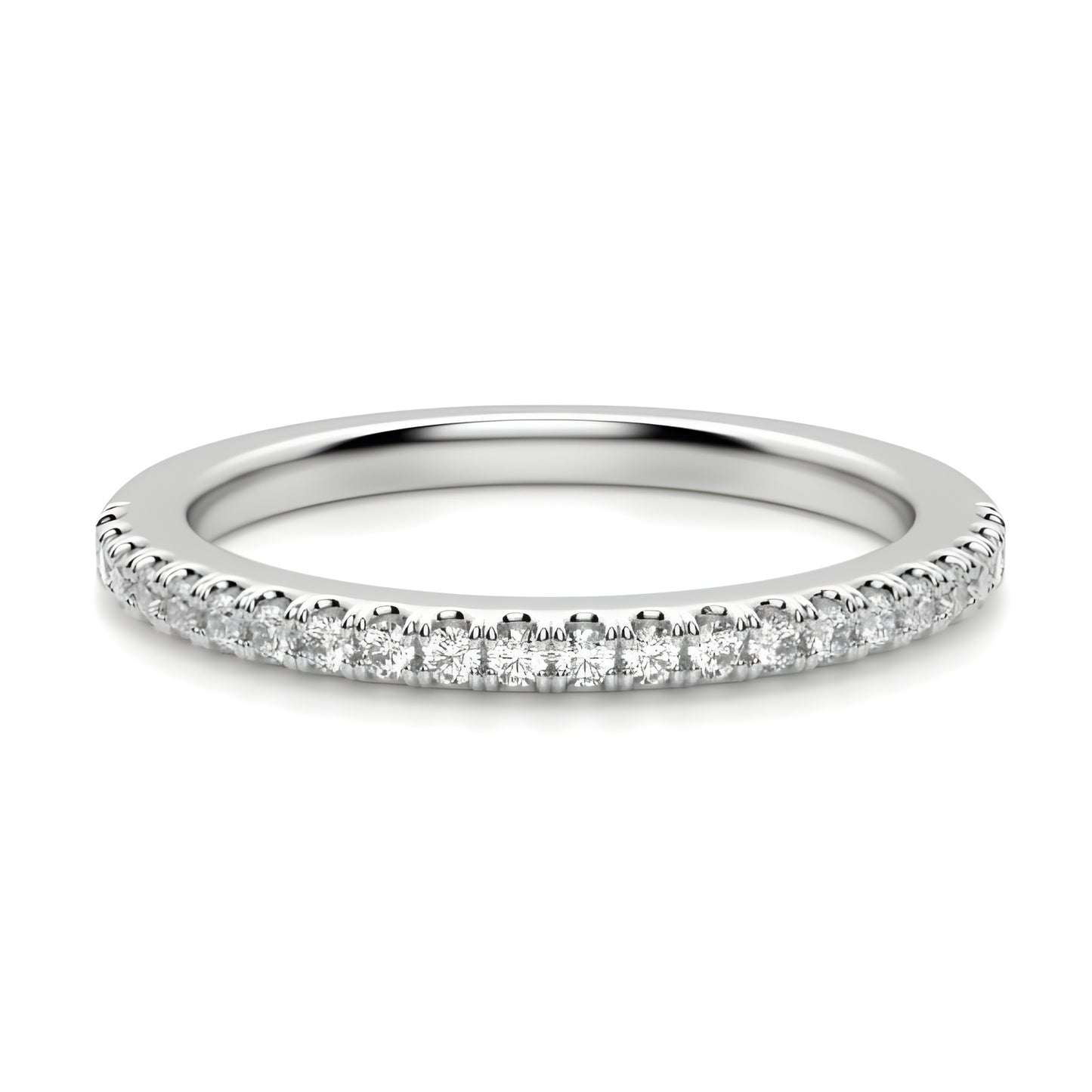 Moissanite Thin Wedding Band