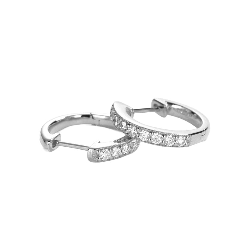 14k Gold Plated Moissanite-Encrusted Hoops