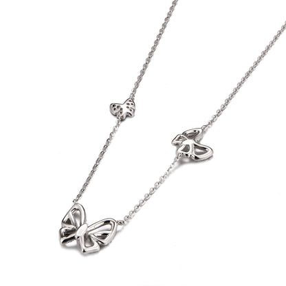 Elegant Butterfly Necklace with Moissanite Embellishments