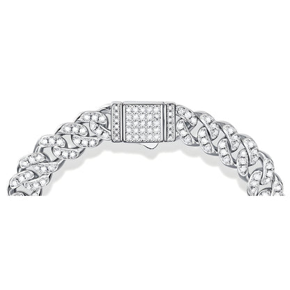 Glistening Moissanite-Encrusted Cuban Link Necklace