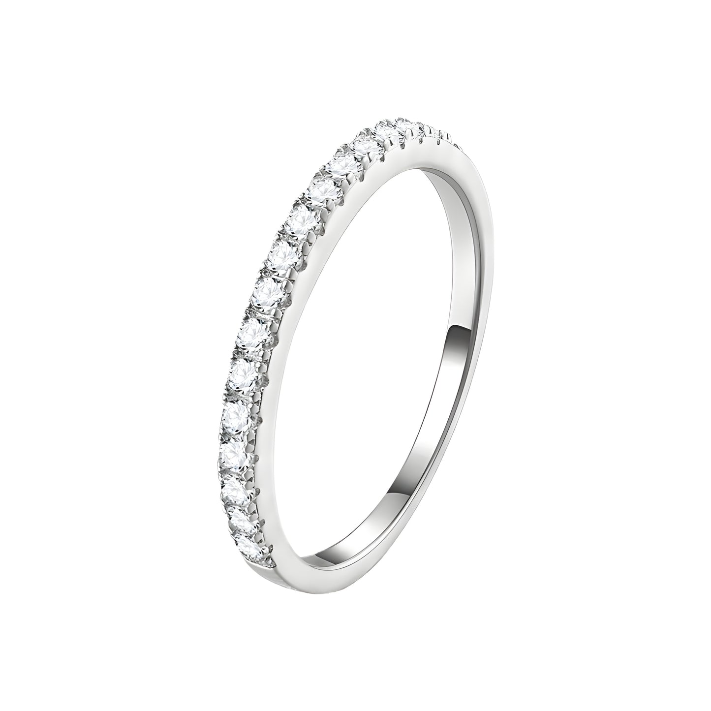 Moissanite Thin Wedding Band