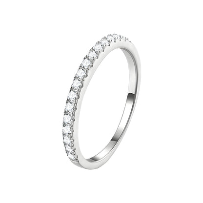 Moissanite Thin Wedding Band