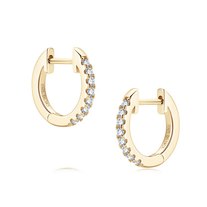 14k Gold Plated Moissanite-Encrusted Hoops