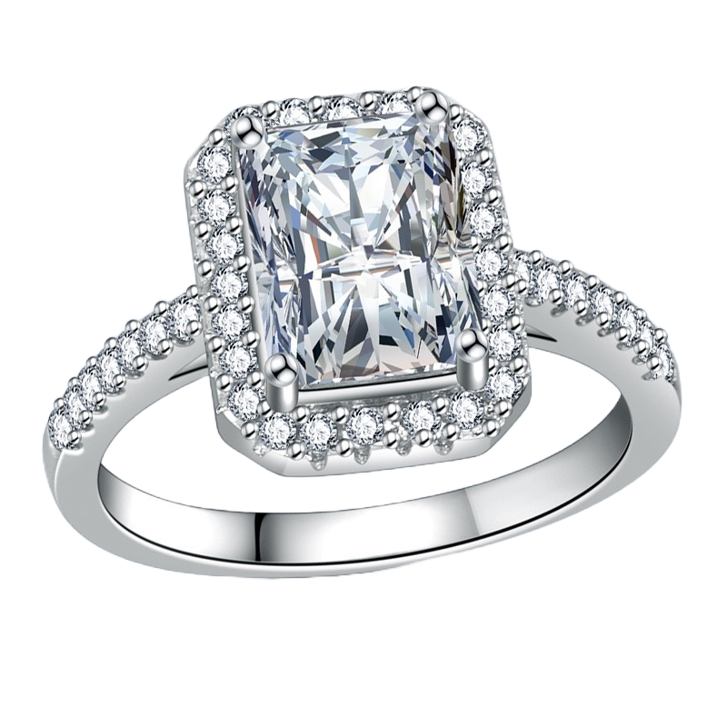 Elegant 2ct Moissanite Radiant Cut Ring