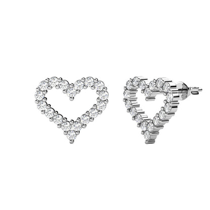 Open Heart-Shaped Moissanite Earrings