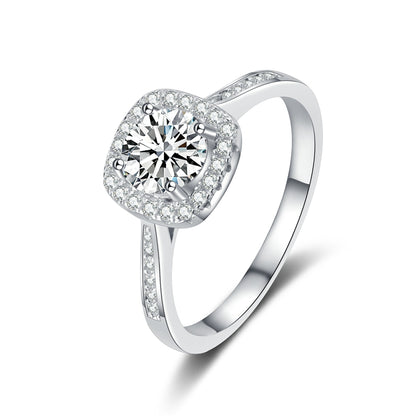 Elegant Cushion Halo Moissanite Engagement Ring