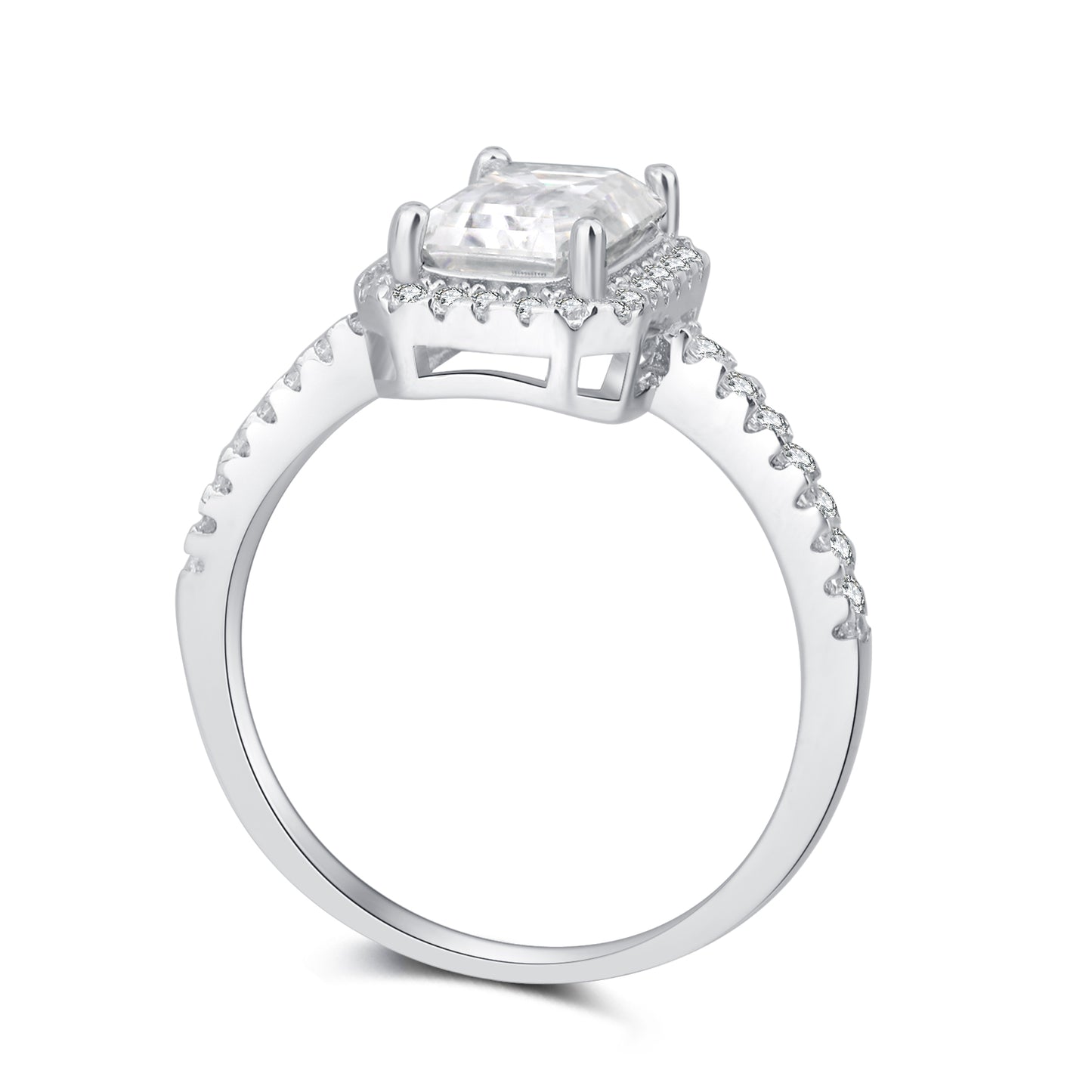 Refined 2ct Moissanite Emerald Cut Ring