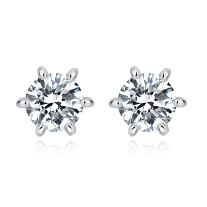 Moissanite Solitaire Screwback Earrings