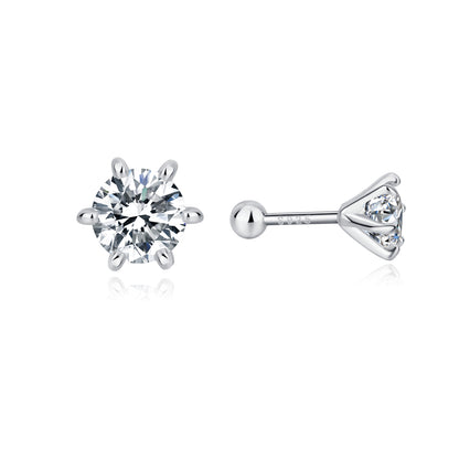 Moissanite Solitaire Screwback Earrings