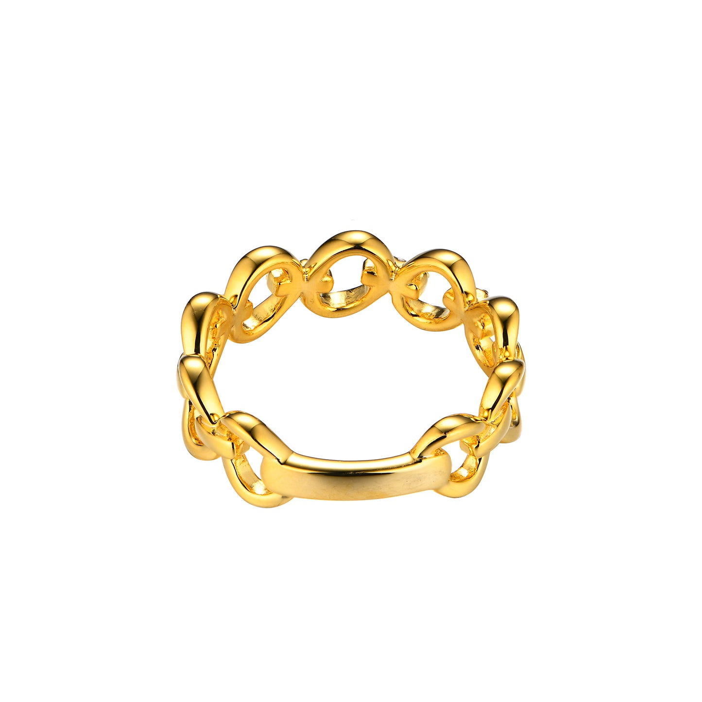 Intricate Chain-Link Ring with Dainty Accents