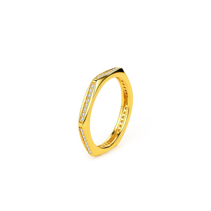 Sophisticated Moissanite Eternity Band in 14K Gold Plating
